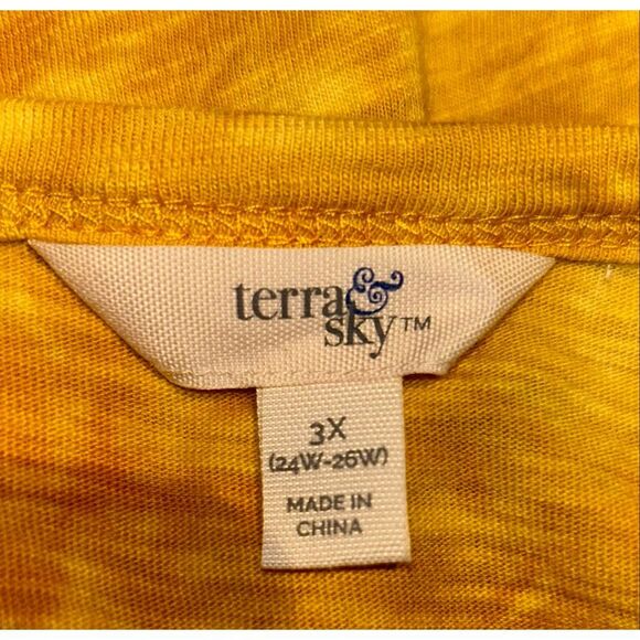 Terra & Sky tie dye yellow t shirt size 3x C26-13 - Picture 3 of 3
